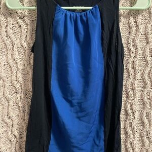 Merona Blue and Black Sleeveless Blouse